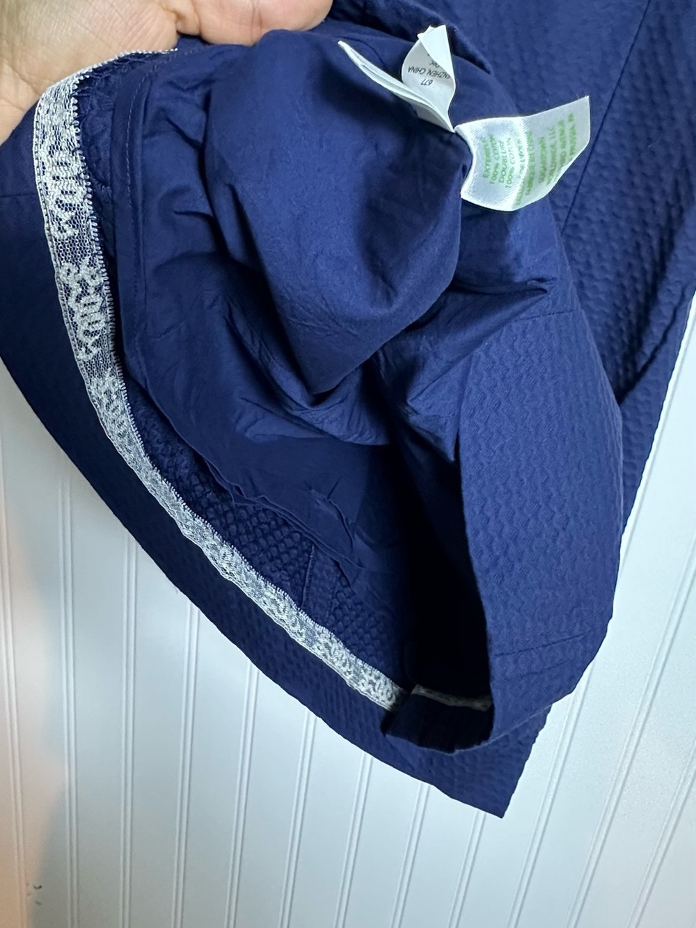 Lilly Pulitzer True Navy/Shimmer Gold Embroidered Neck Largo Shift Dress 6 - Picture 12 of 15